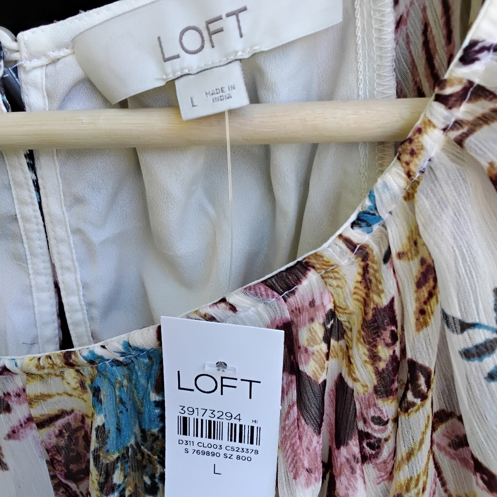 LOFT Multicolor Floral Blouse NWT - Picture 4 of 8